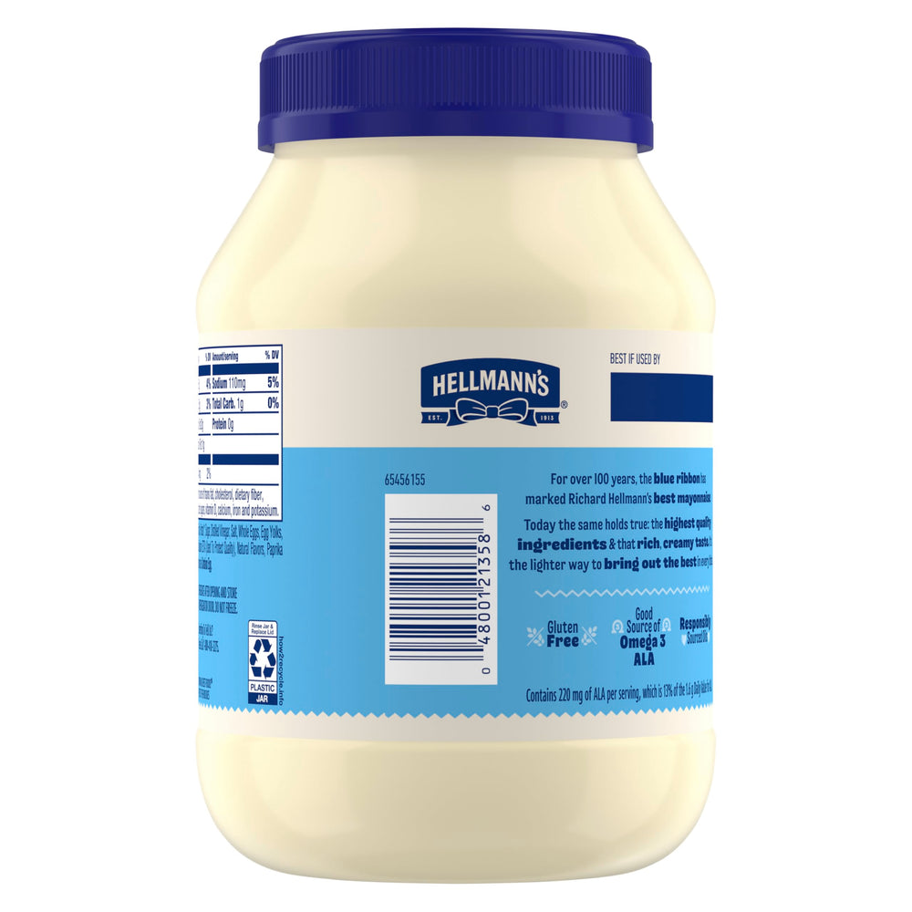 Potato salad being mixed with Hellmann's Light Mayonnaise for dressing