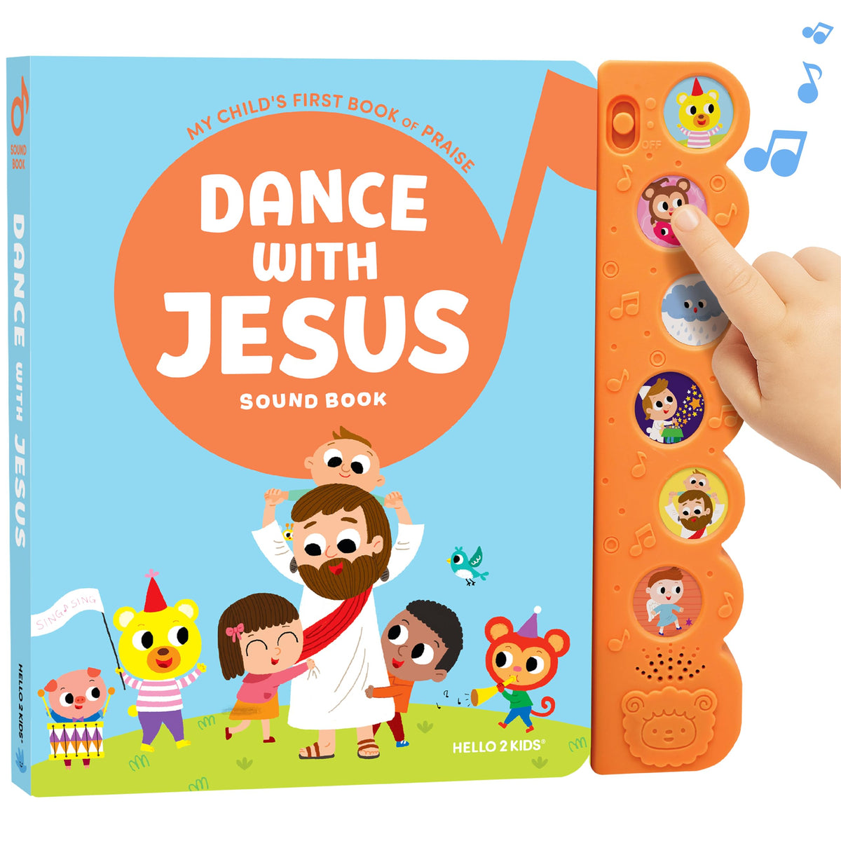 Hello 2 Kids Dance with Jesus cover shows inviting toddler-friendly illustrations for engagement