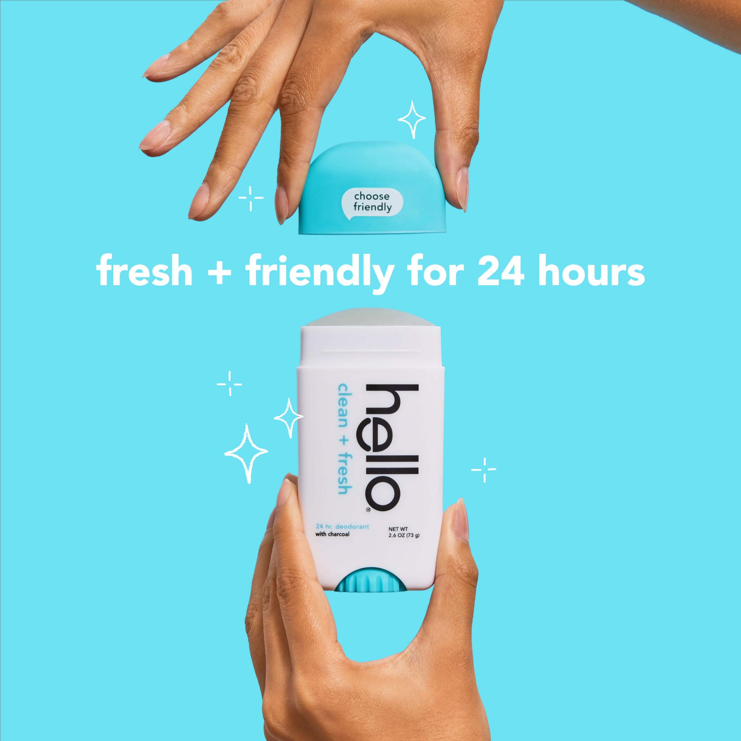 hello Aluminum-free badge close-up for skin-friendly protection