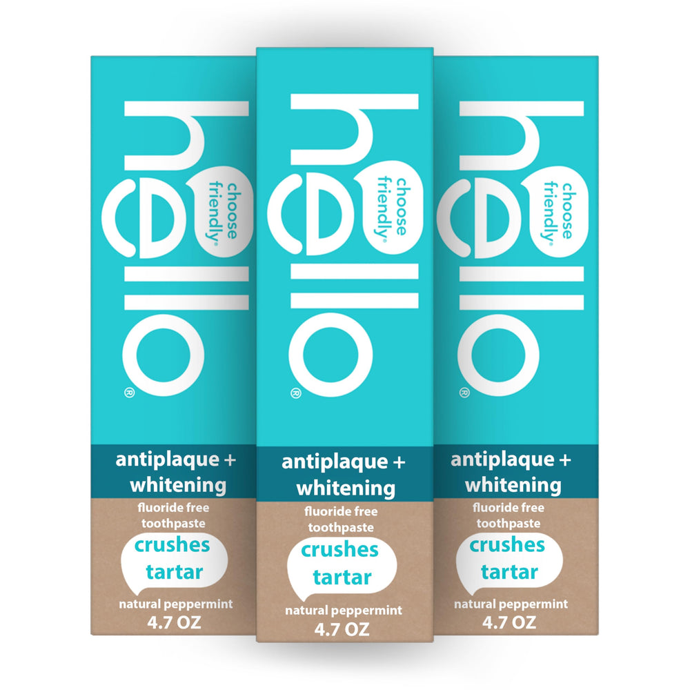 Hello Antiplaque whitening toothpaste three-tube pack promotes fresh breath and whitening