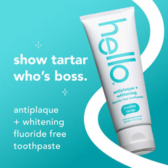 Close-up of Hello toothpaste tubes emphasizing peppermint for refreshing brushing