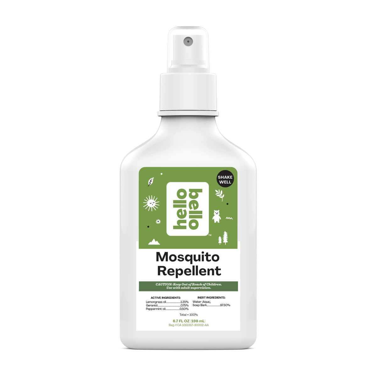 Hello Bello Mosquito Repellent Spritz bottle front protects family outdoors