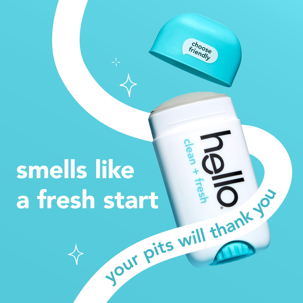 hello Charcoal-activated deodorant close-up highlighting charcoal odor control