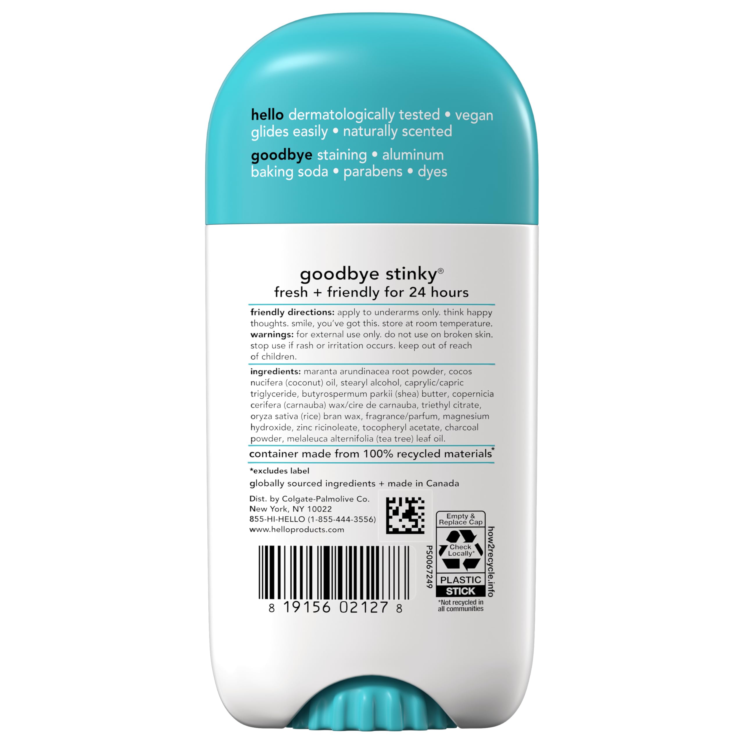 hello Clean and Fresh two-pack back label shows aluminum-free formula