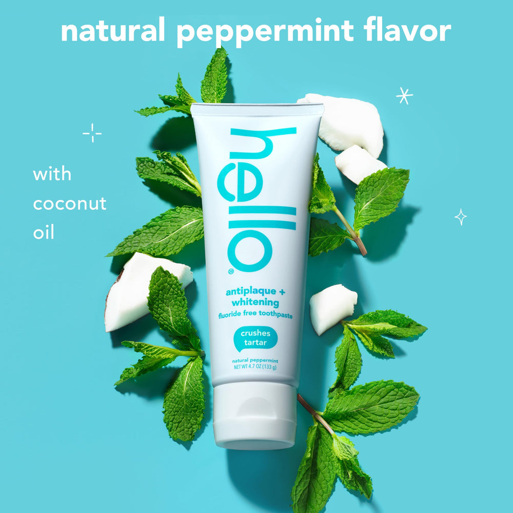 Hello Clean Mint mouthwash bottle delivers alcohol-free fresh breath