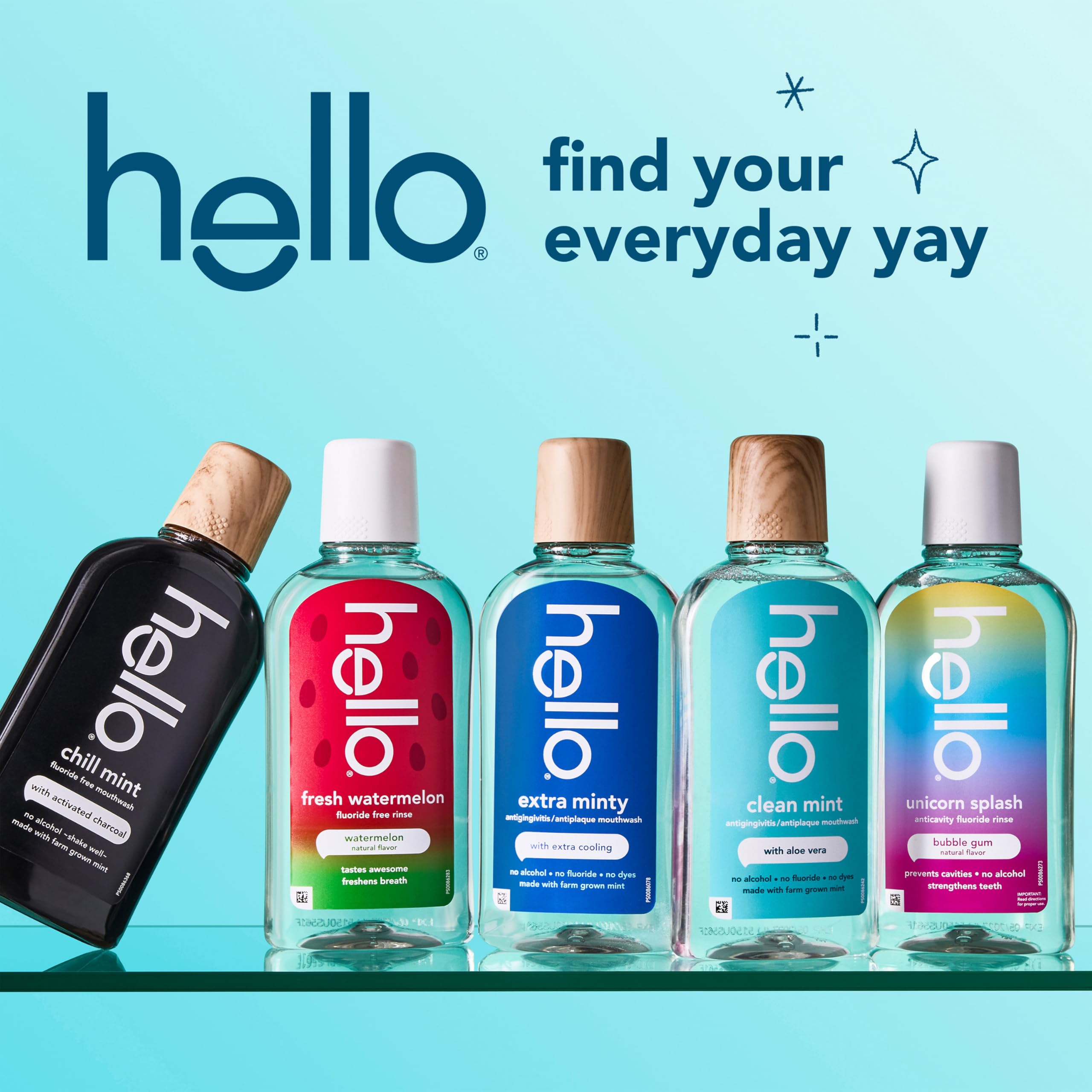 Hello Clean Mint mint splash suggests refreshing breath boost.