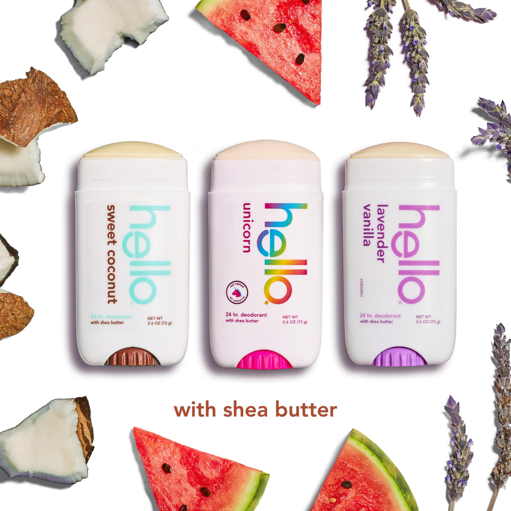 Hello Shea Butter texture image shows creamy, nourishing feel.