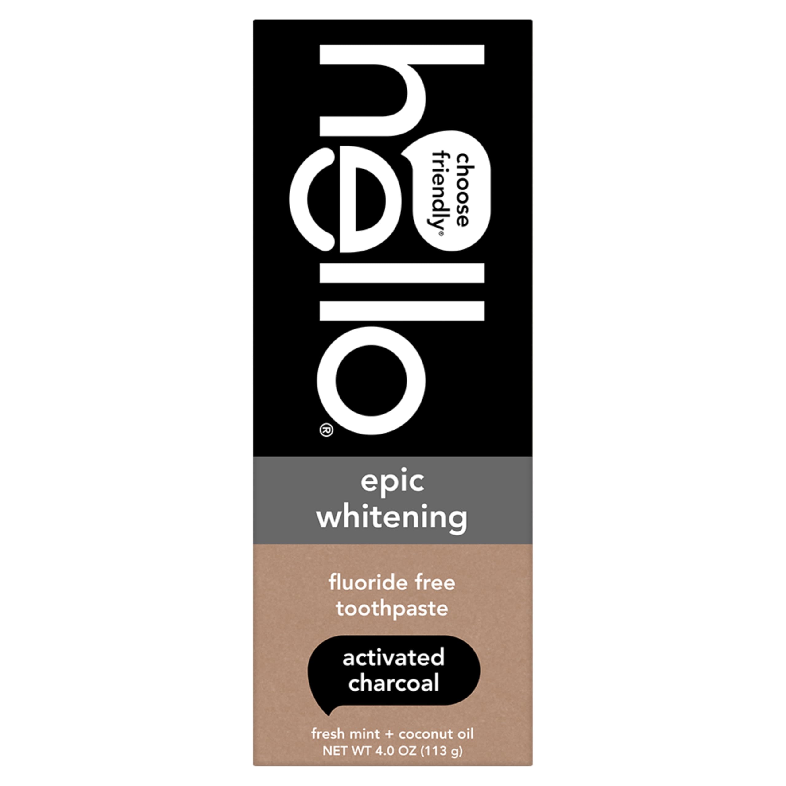 hello Epic Whitening Charcoal Paste Tube — easy daily brushing and whitening potential
