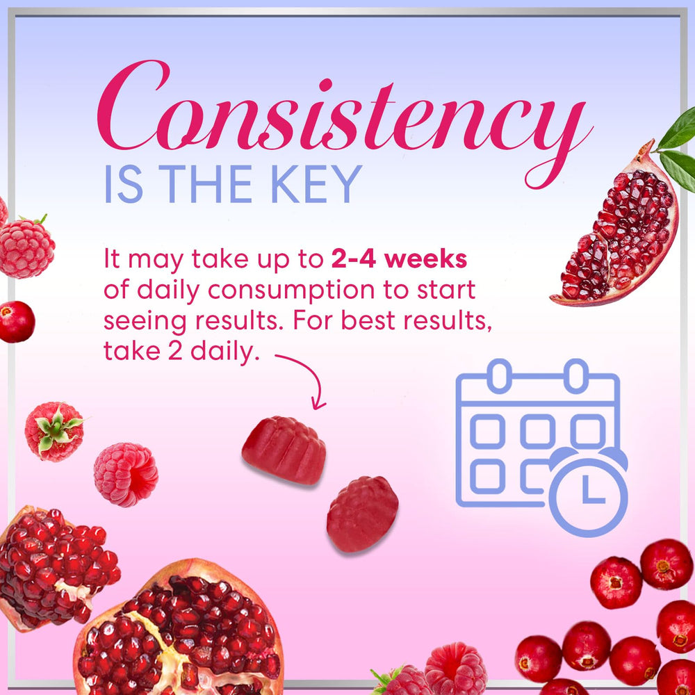 Gummy held in hand suggests portable daily probiotic routine.