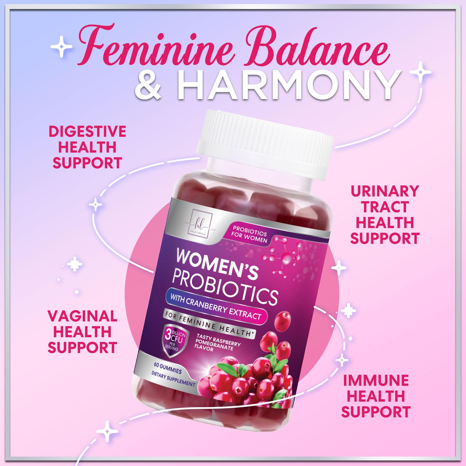 Hello Lovely packaging on shelf signals convenient daily wellness solution.