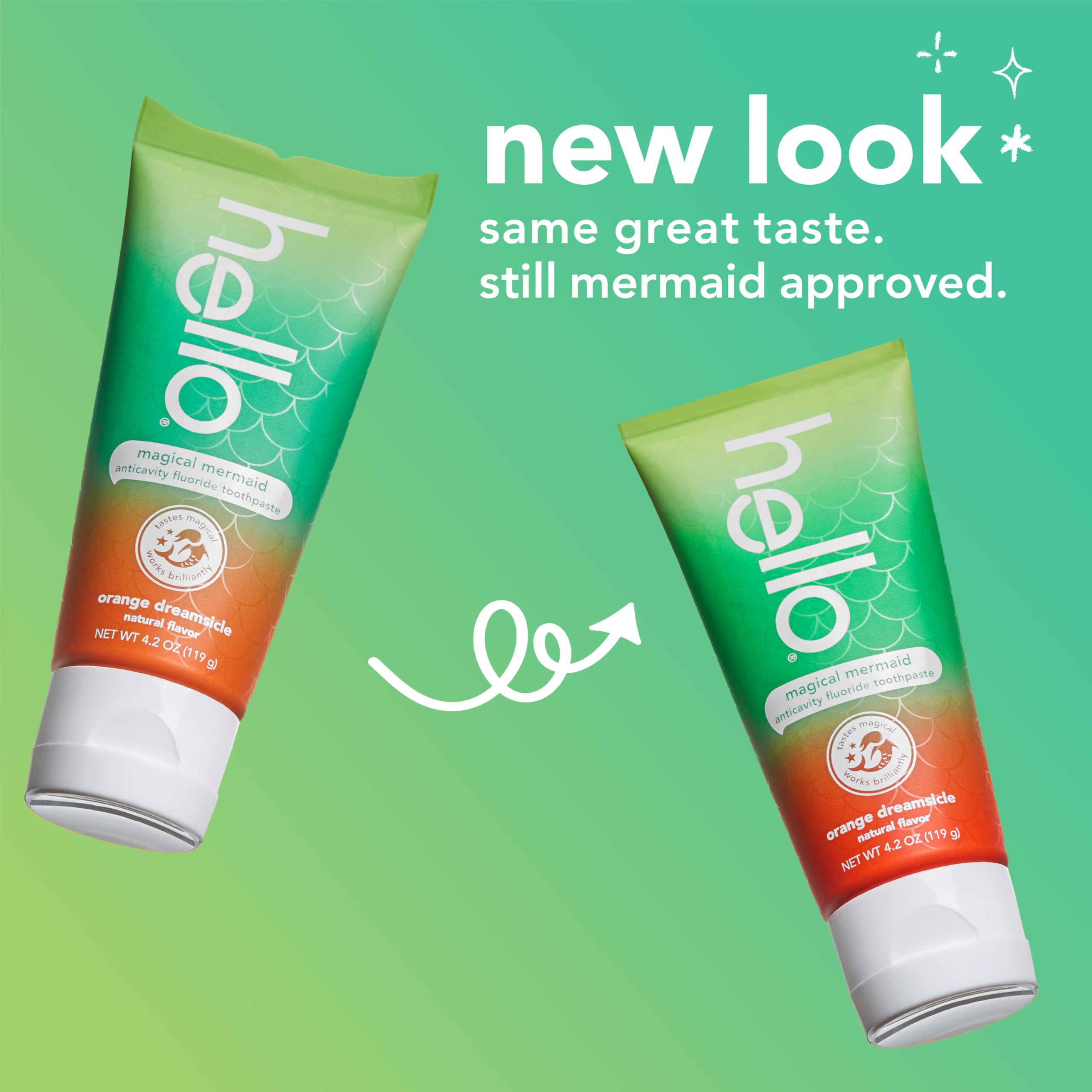 Hello Magical Mermaid toothpaste packaged set, kid-friendly flavor for brushing time