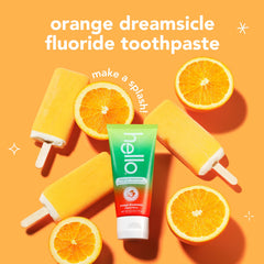 Hello Magical Mermaid orange dreamsicle label, tasty flavor to motivate brushing