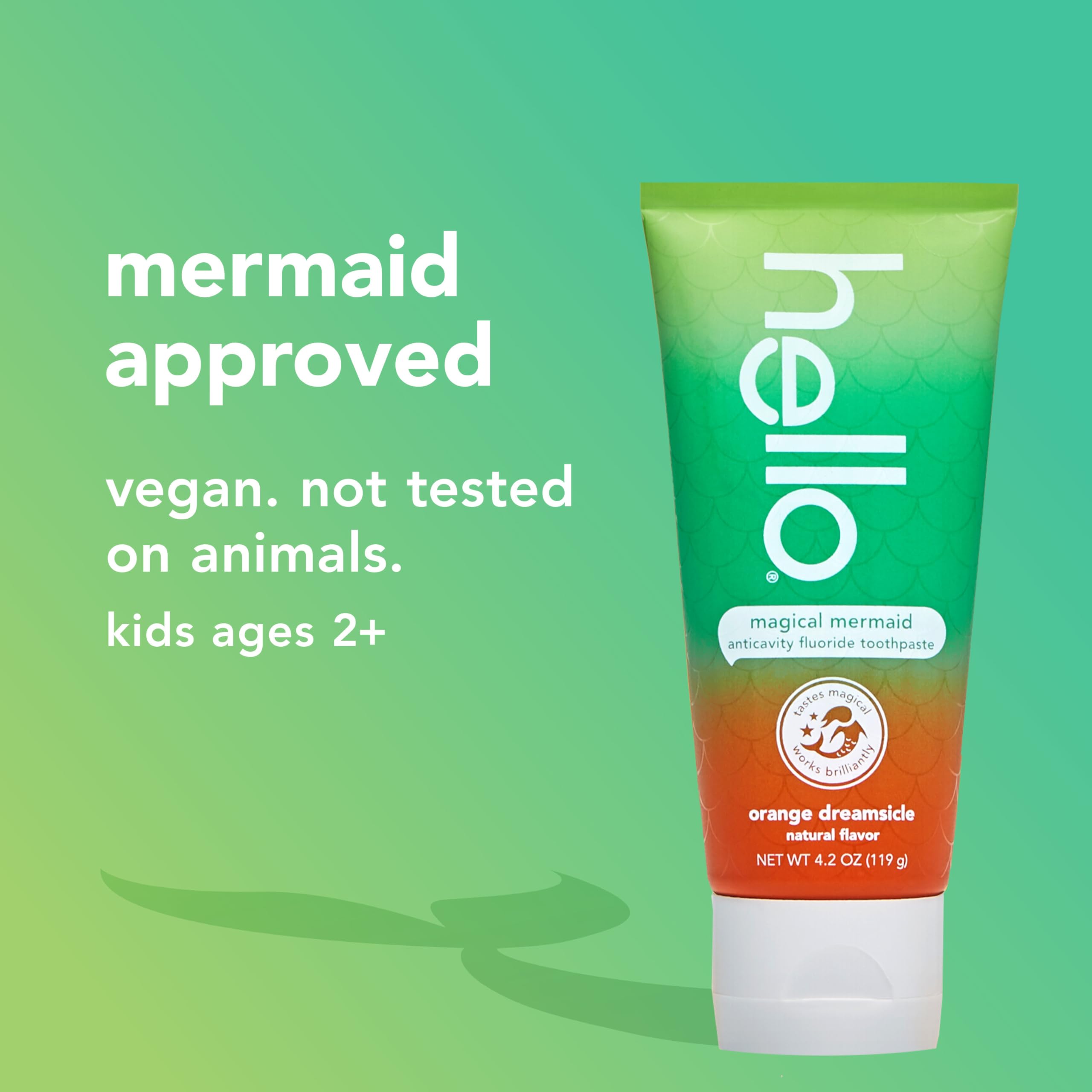 Hello Magical Mermaid smiling kid after brushing, positive morning routine