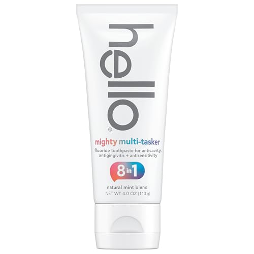 Mint foam close-up on Hello Mighty Multitasker toothpaste during brushing