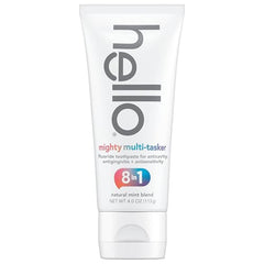 Mint foam close-up on Hello Mighty Multitasker toothpaste during brushing