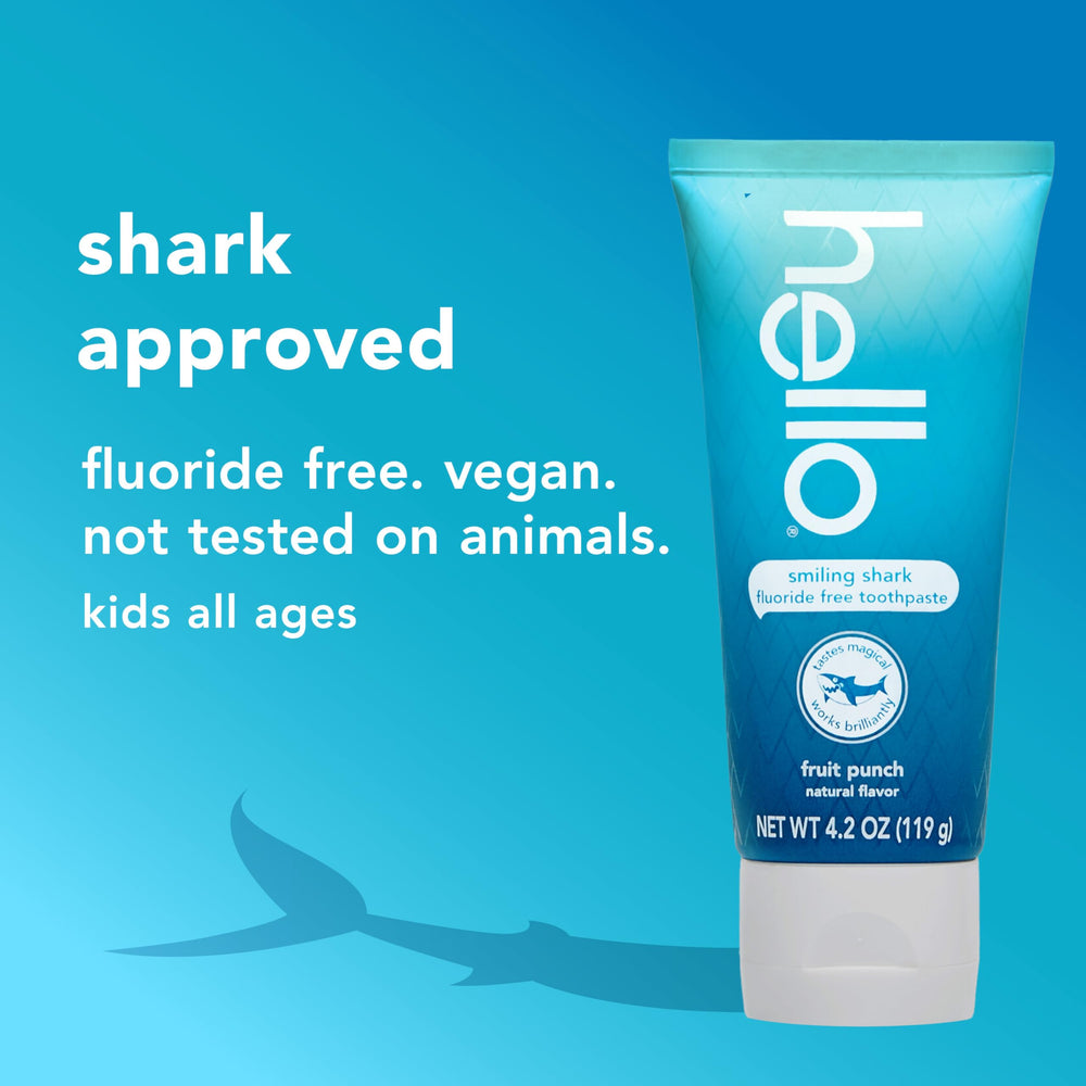 Hello Smiling Shark family brush time shows easy routine for young smiles.