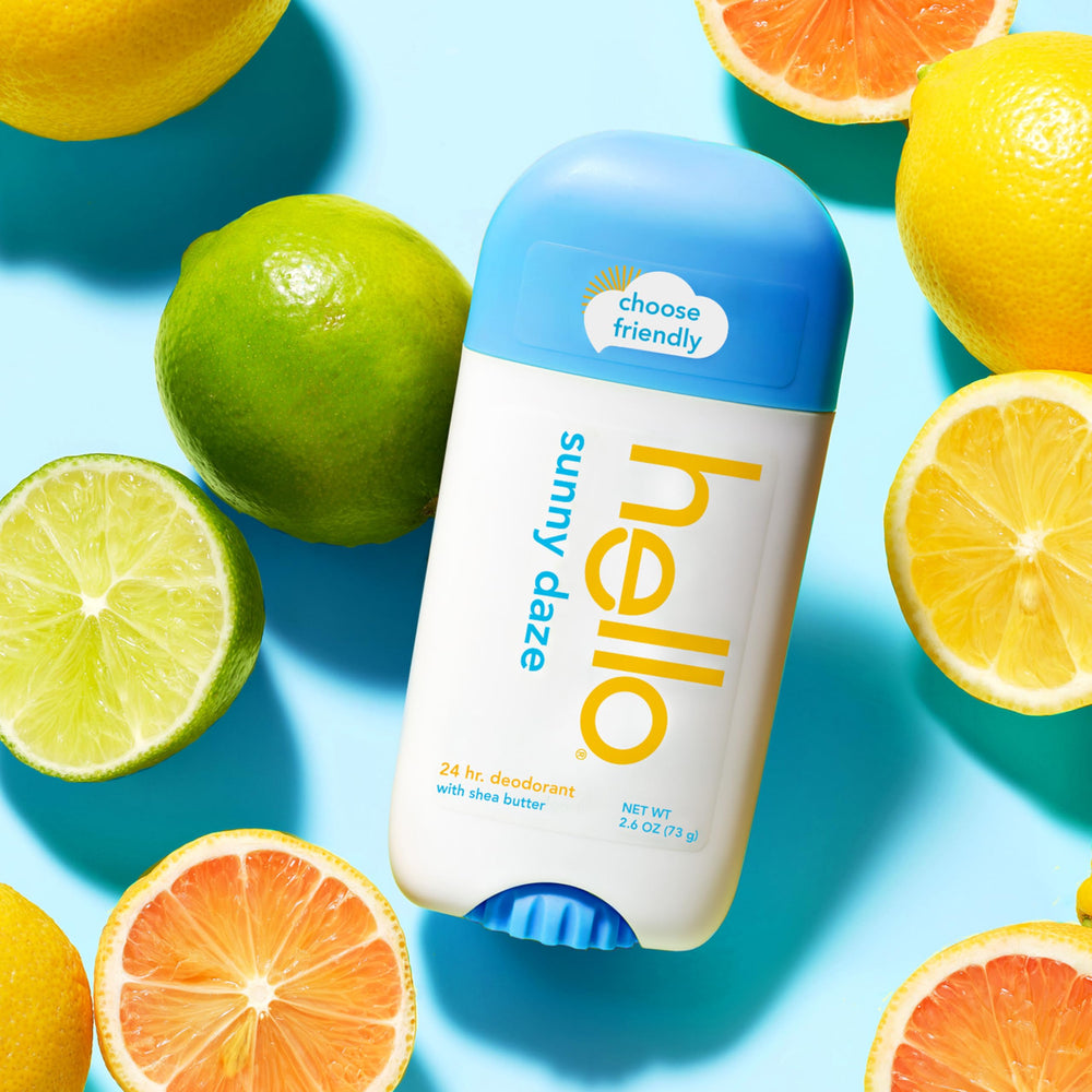 Hello Sunny Daze vegan icon on packaging supports cruelty-free choice