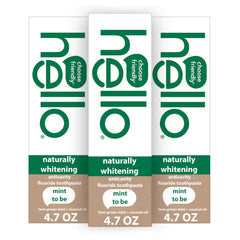 Hello Naturally Whitening toothpaste mint tube front boosts fresh breath.