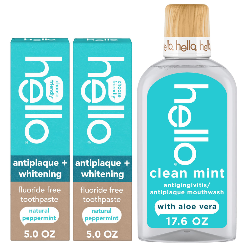 Hello twin-pack set ready for daily brushing routine