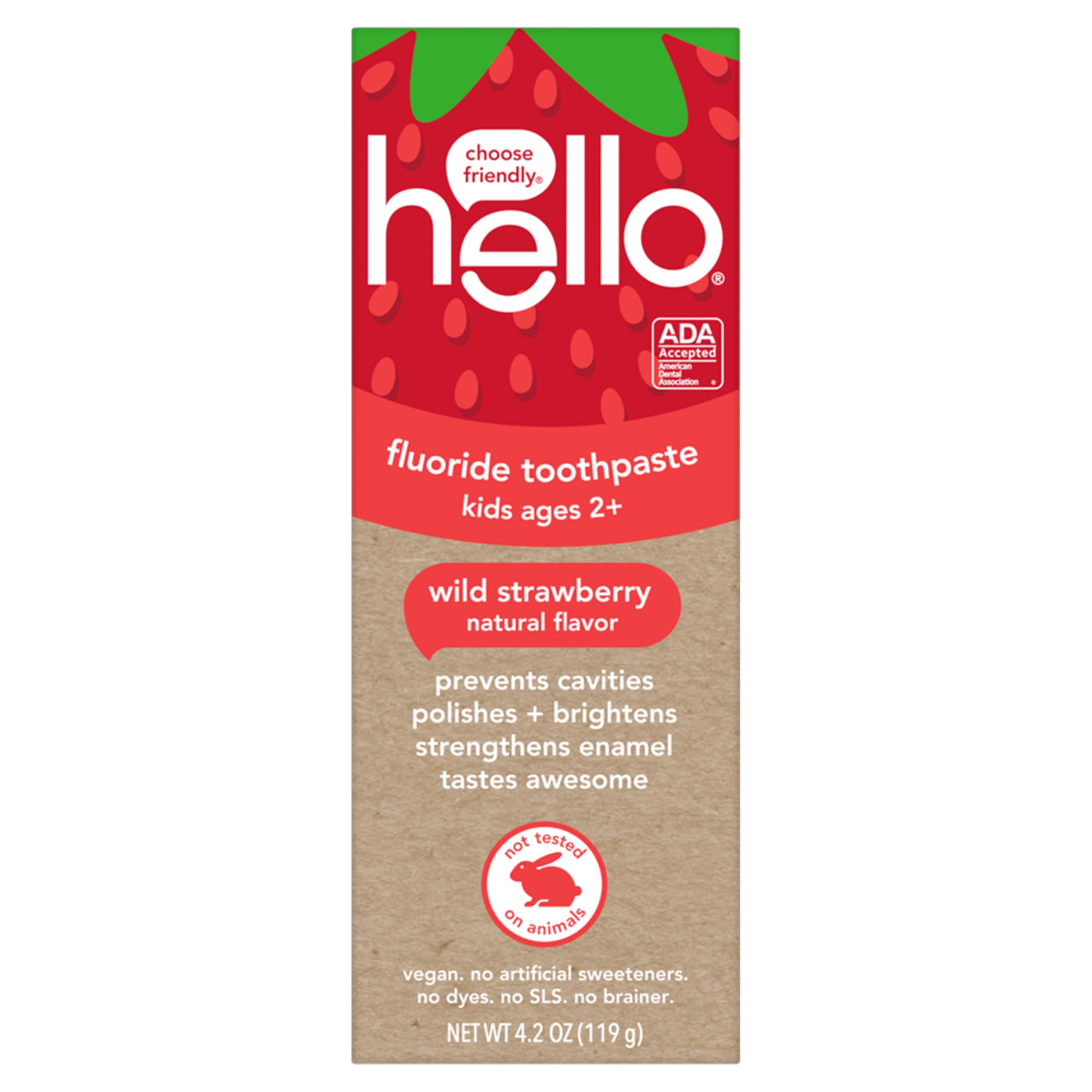 Hello Wild Strawberry kids brushing scene with smiling faces.