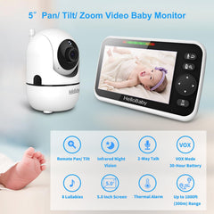 HelloBaby HB6550 355° pan and 120° tilt for full-room coverage