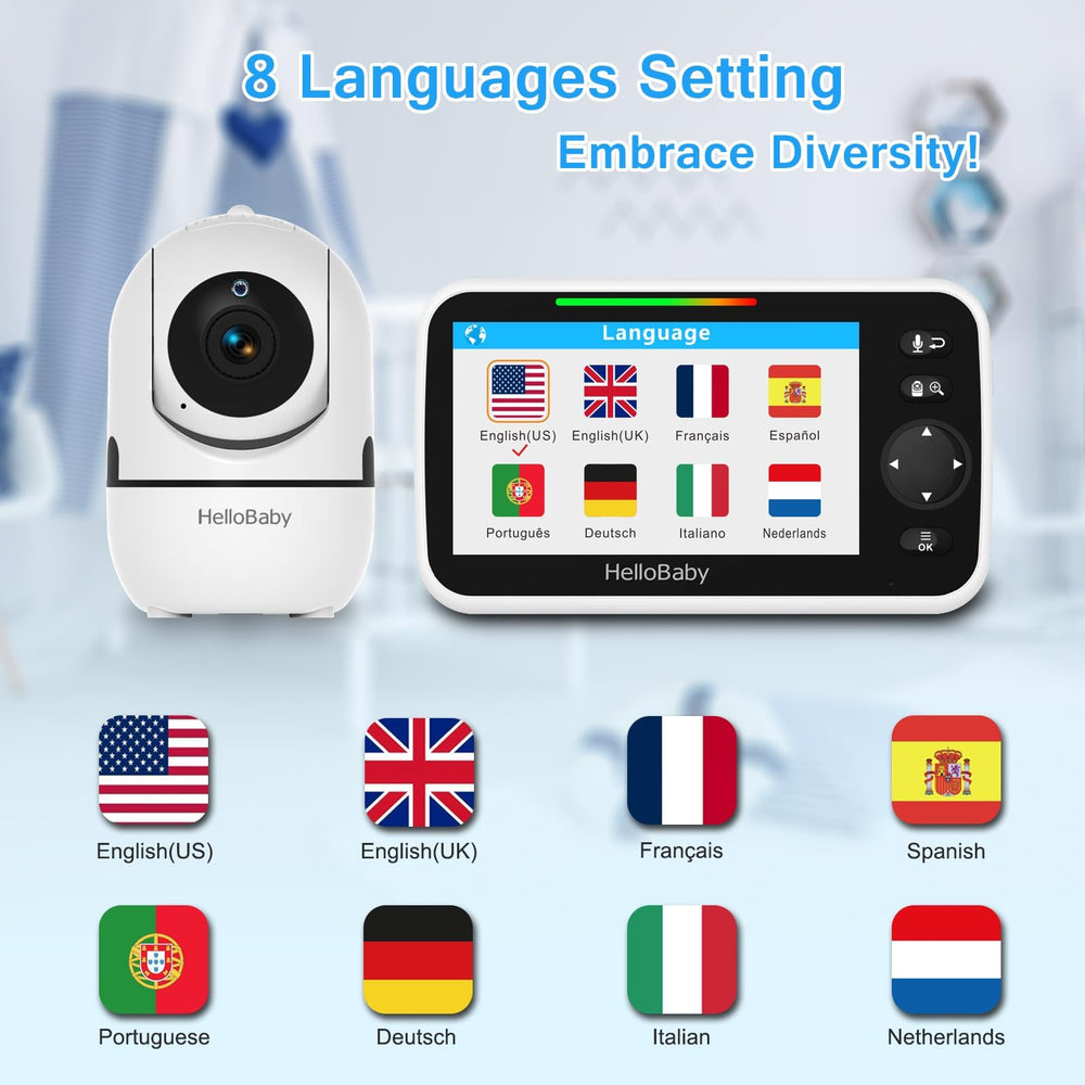 HelloBaby HB6550 expandable to four cameras for multi-room view