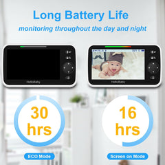 HelloBaby HB6550 night vision provides crisp video in low light