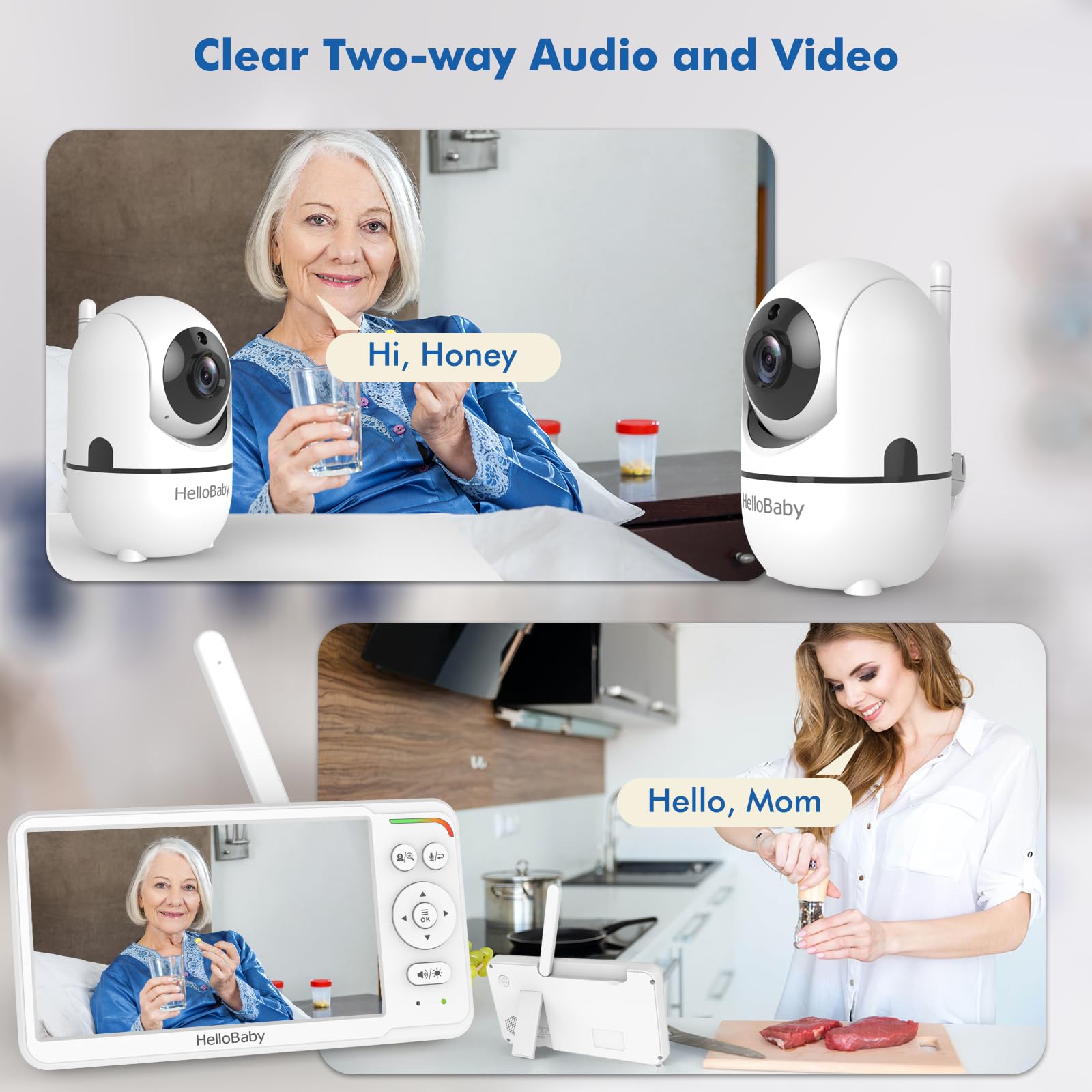 HelloBaby HB6560-2 long battery supports all-night monitoring