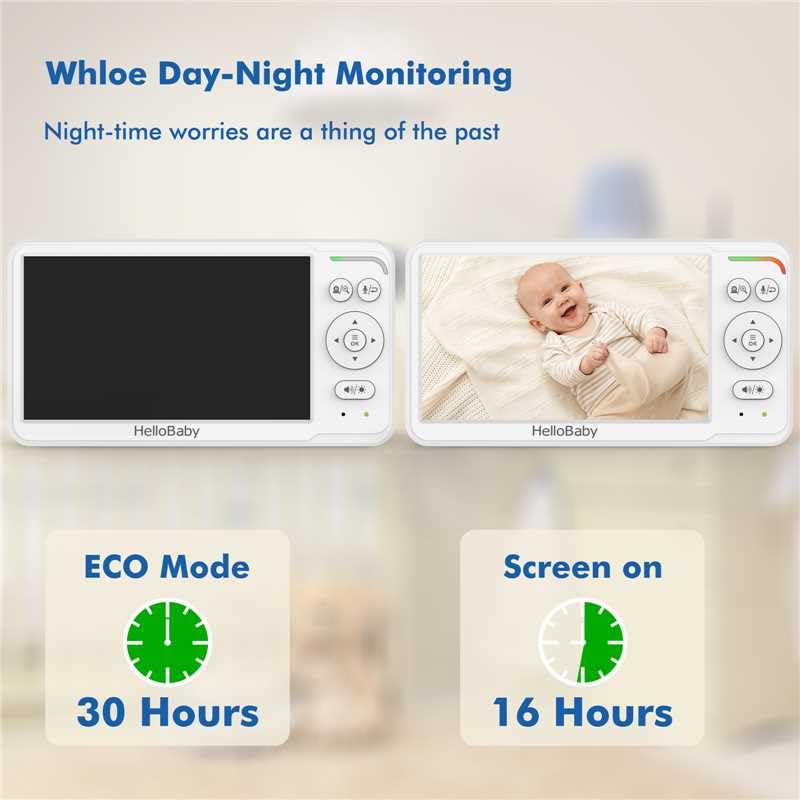 HelloBaby HB6560-2 infrared night vision shows baby in low light