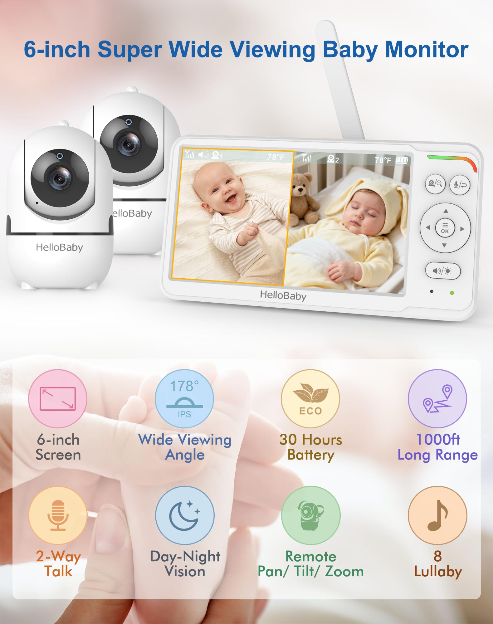 HelloBaby HB6560-2 no WiFi private link for worry-free video