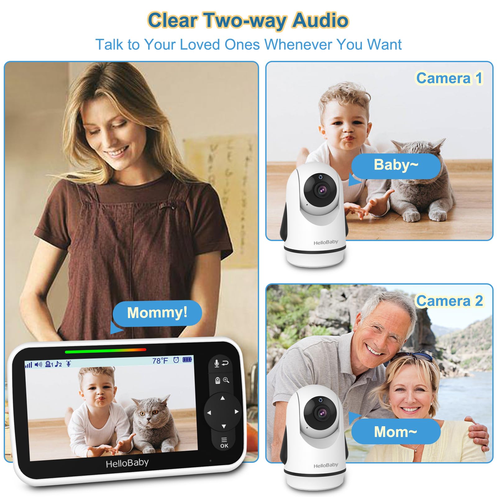 HelloBaby night vision automatically reveals the nursery in low light