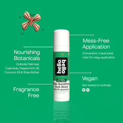 Hello Bello peppermint-oil detail emphasizes cooling relief for bites