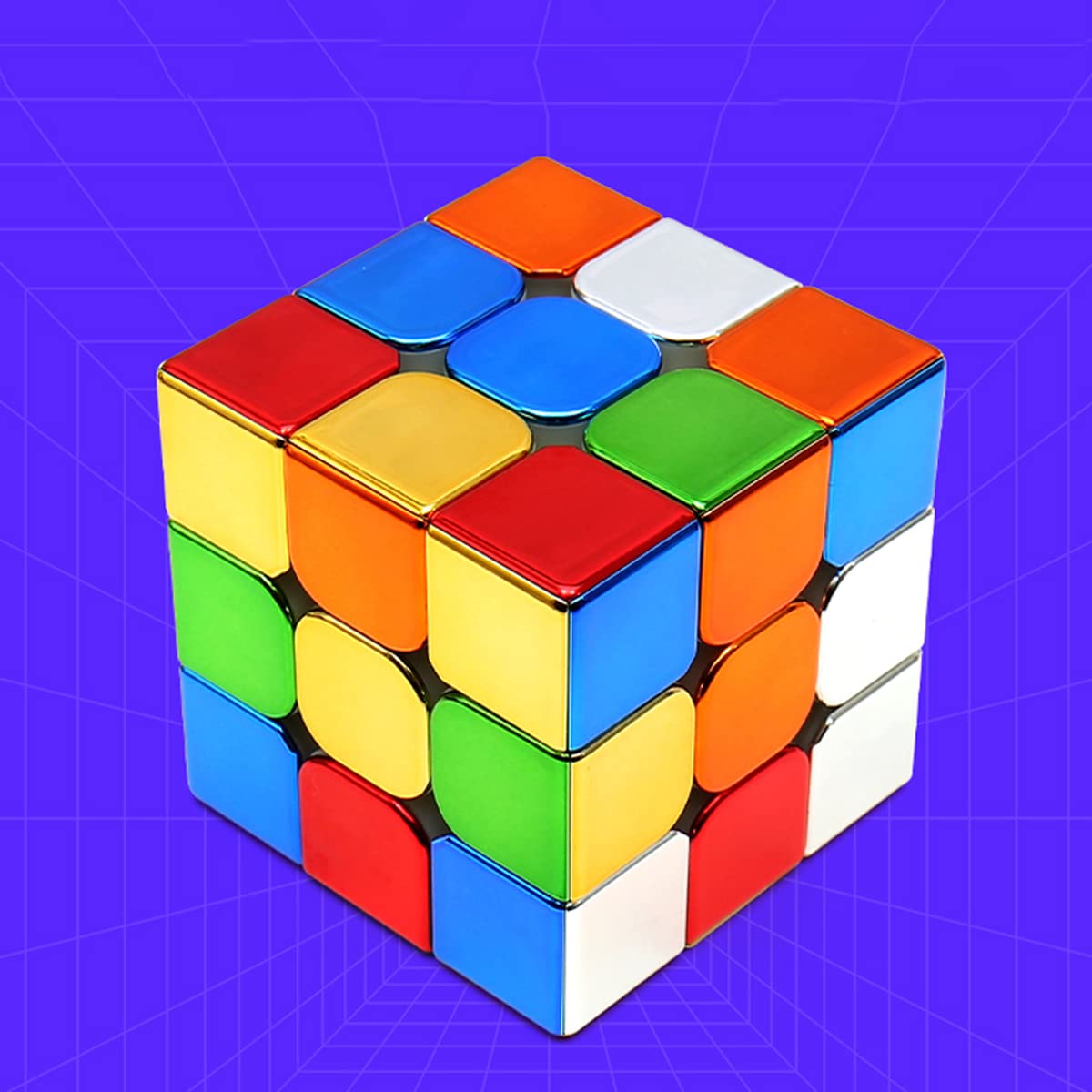 HELLOCUBE Cyclone Boys 3x3 on desk mirror surface ideal for decor and focus sessions.