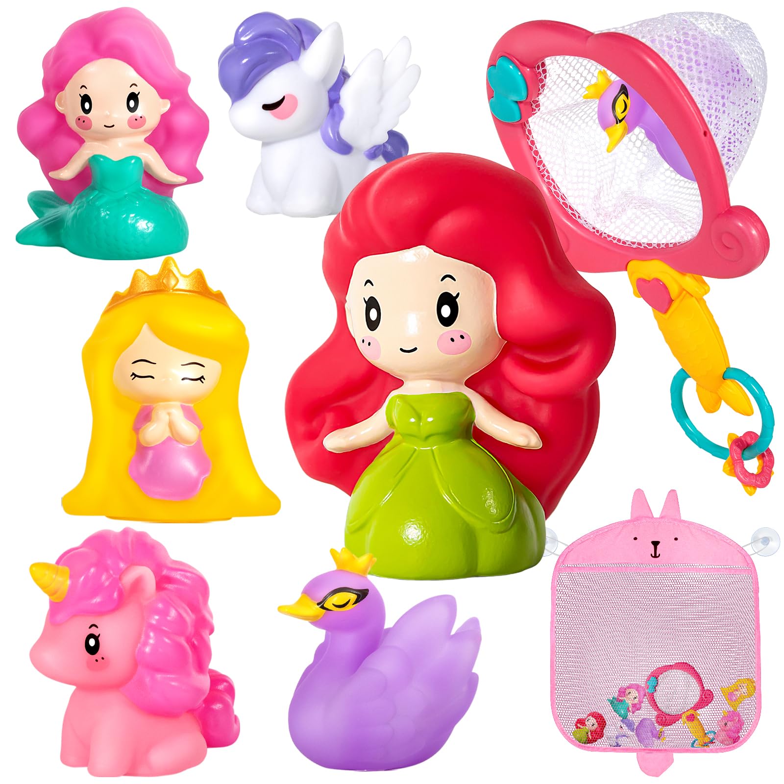 Hely Cancy 8pcs bath toys in colorful collection for engaging bath time play