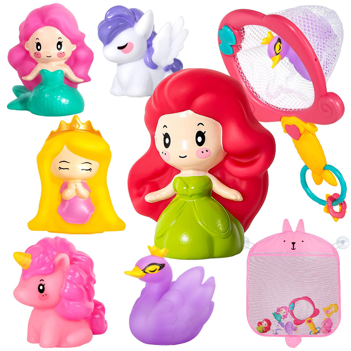 Hely Cancy 8pcs bath toys in colorful collection for engaging bath time play