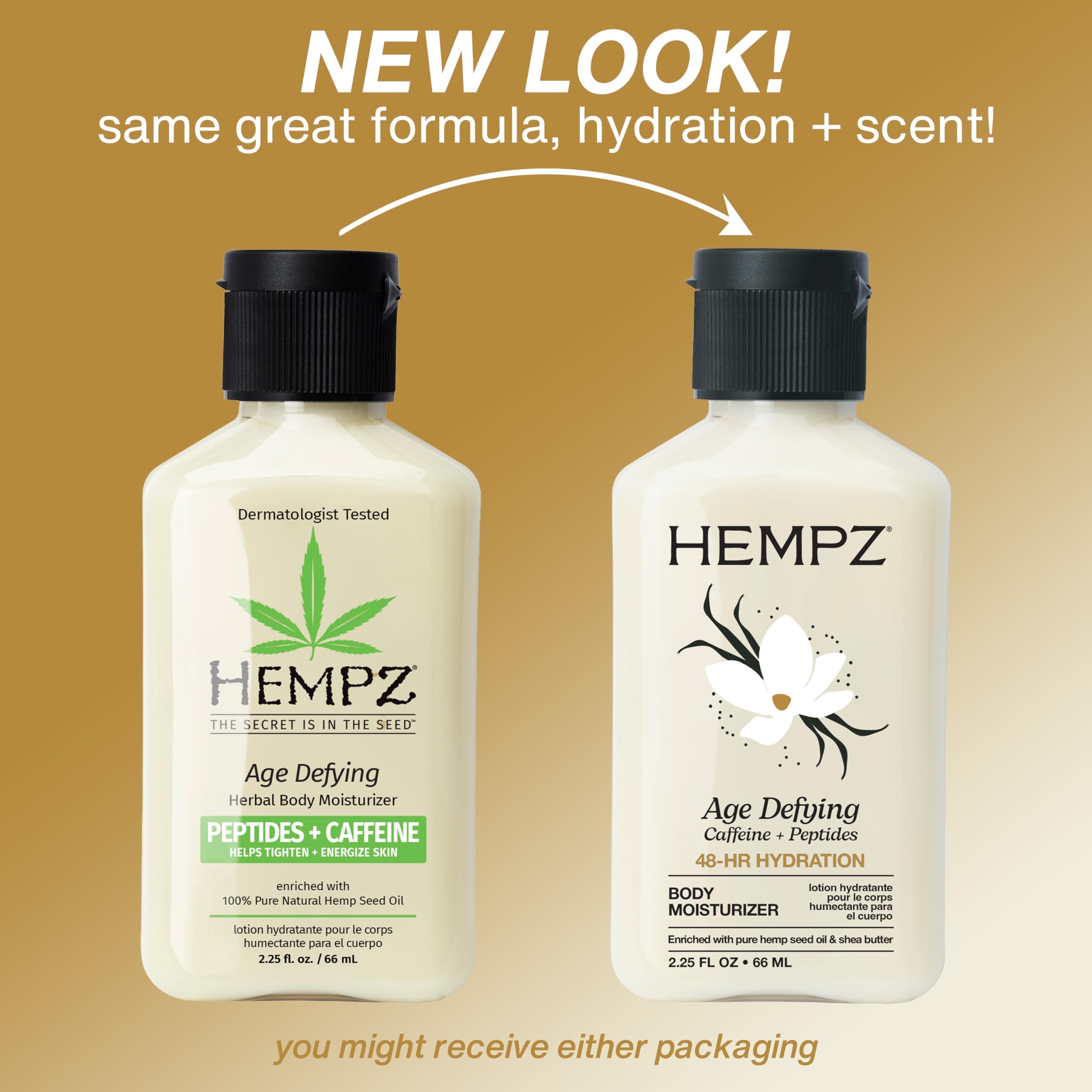 Shea Butter and Hemp Seed Oil ingredients visible in the lotion texture.