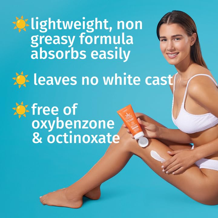 Hempz sunscreen spreads smoothly on skin for quick absorption.