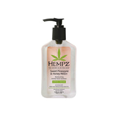 Hempz sanitizer being pumped, leaving skin soft and hydrated