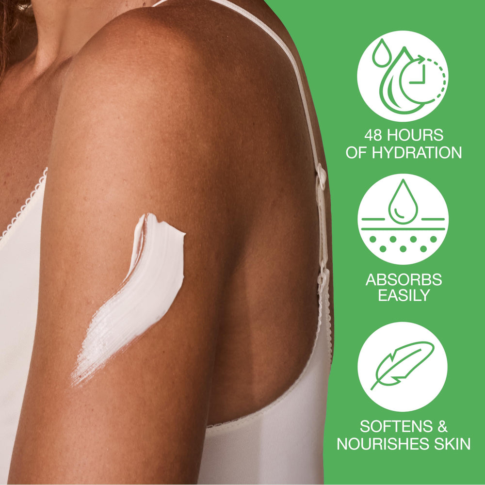 Hempz shea butter cream texture swatch suggests intense hydration.