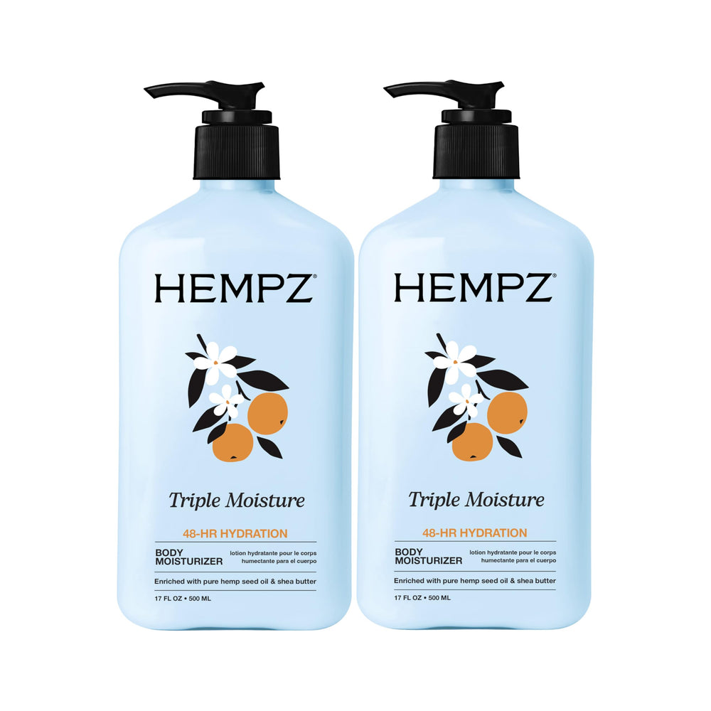 Hempz Triple Moisture Whipped Body Crème bottle-front showing hydration for daily moisture
