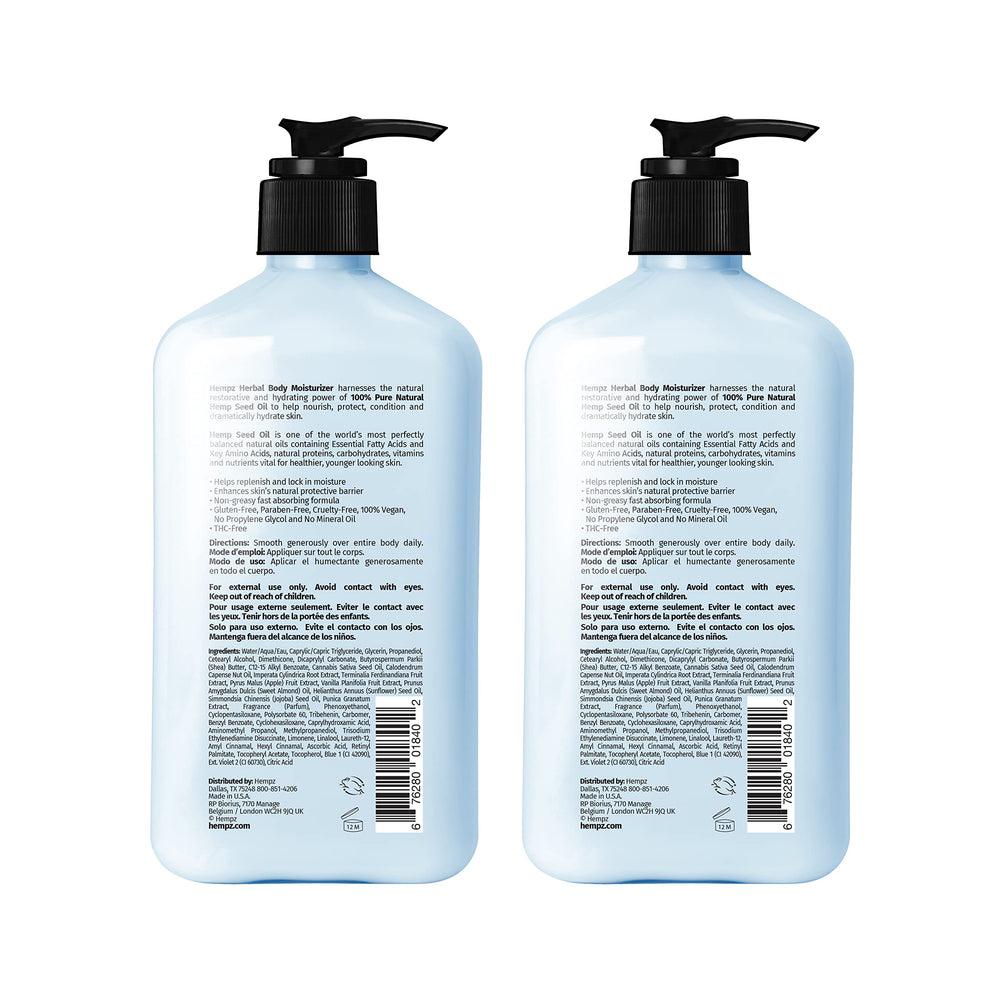Hempz Triple Moisture Whipped Body Crème two-pack on display for value hydration
