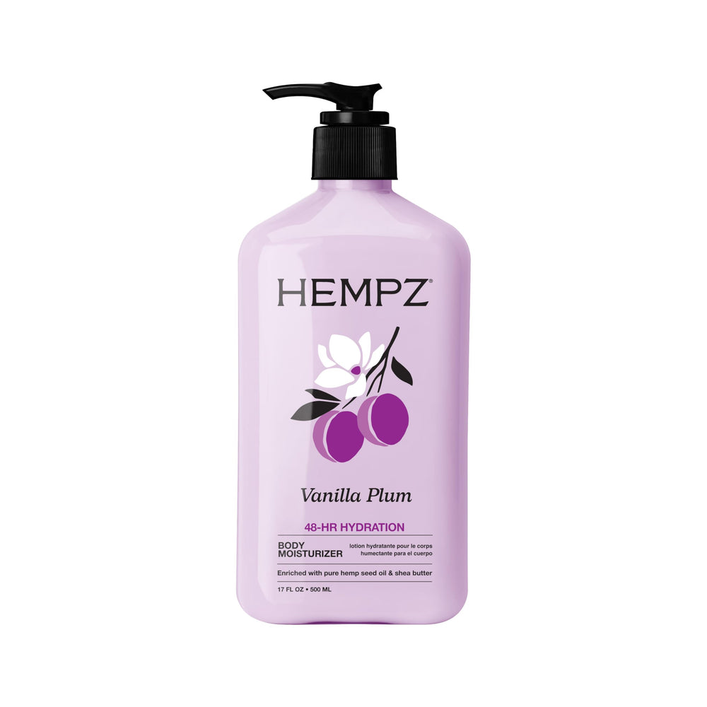 Hempz Vanilla Plum lotion bottle front for year-round hydration