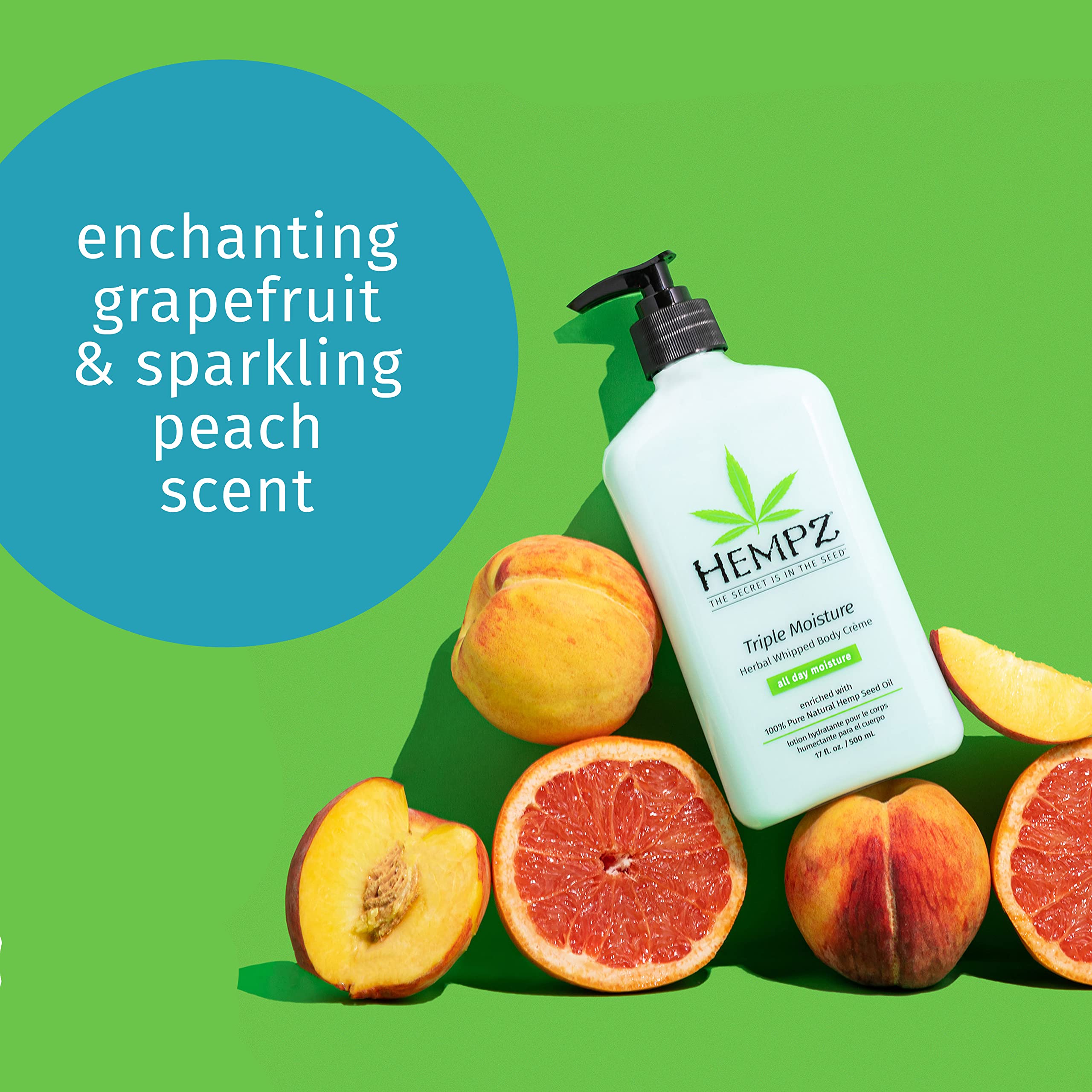 Hempz whipped body crème with peach grapefruit scent for everyday use