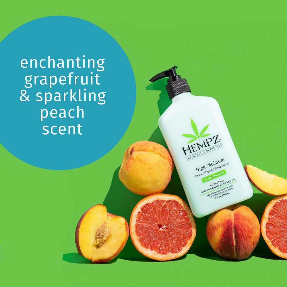 Hempz whipped body crème with peach grapefruit scent for everyday use