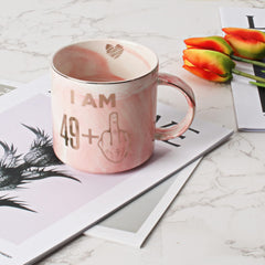 Hendson pink marble mug with dishwasher-safe ceramic finish for easy cleaning