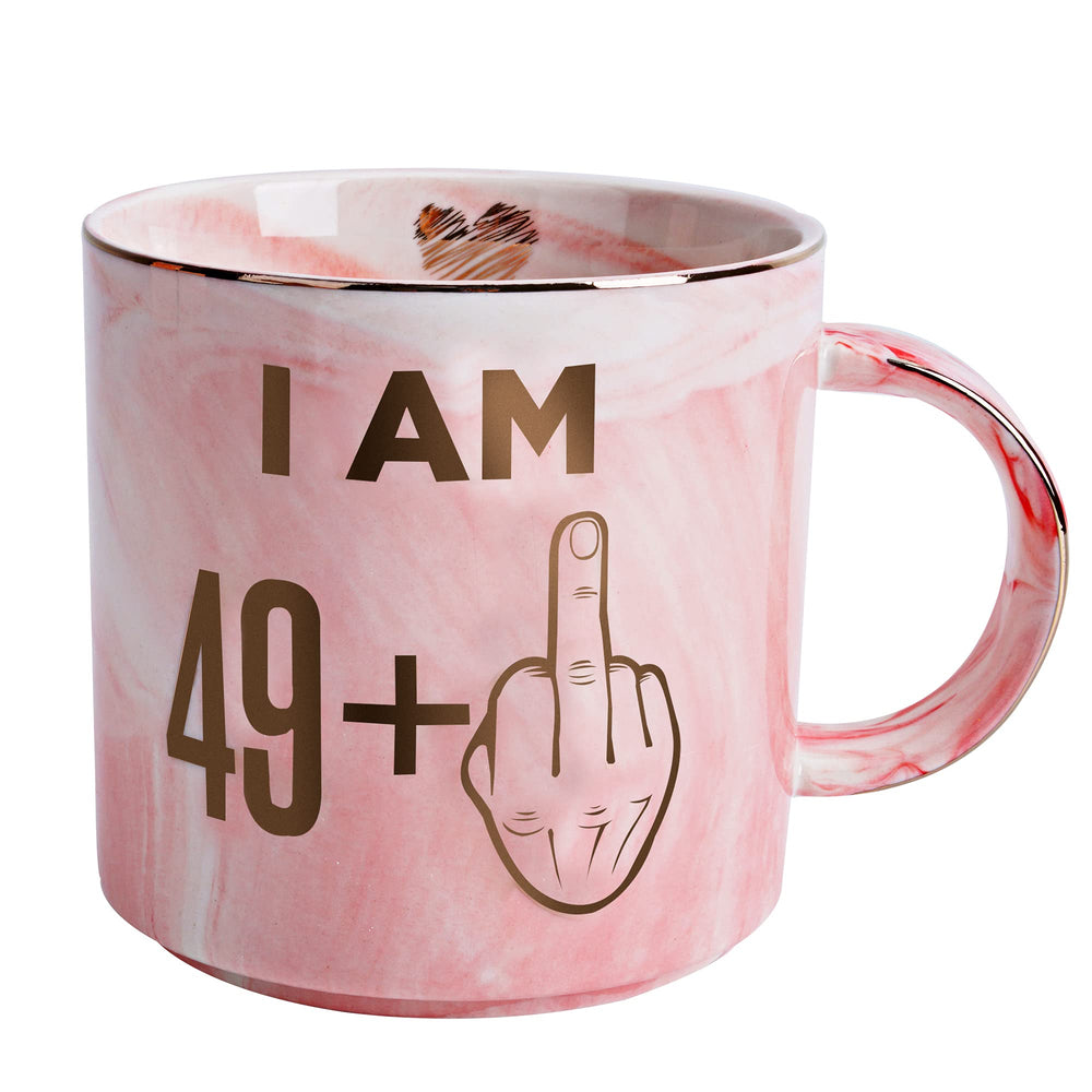 Hendson pink marble mug with ergonomic handle for comfortable daily coffee
