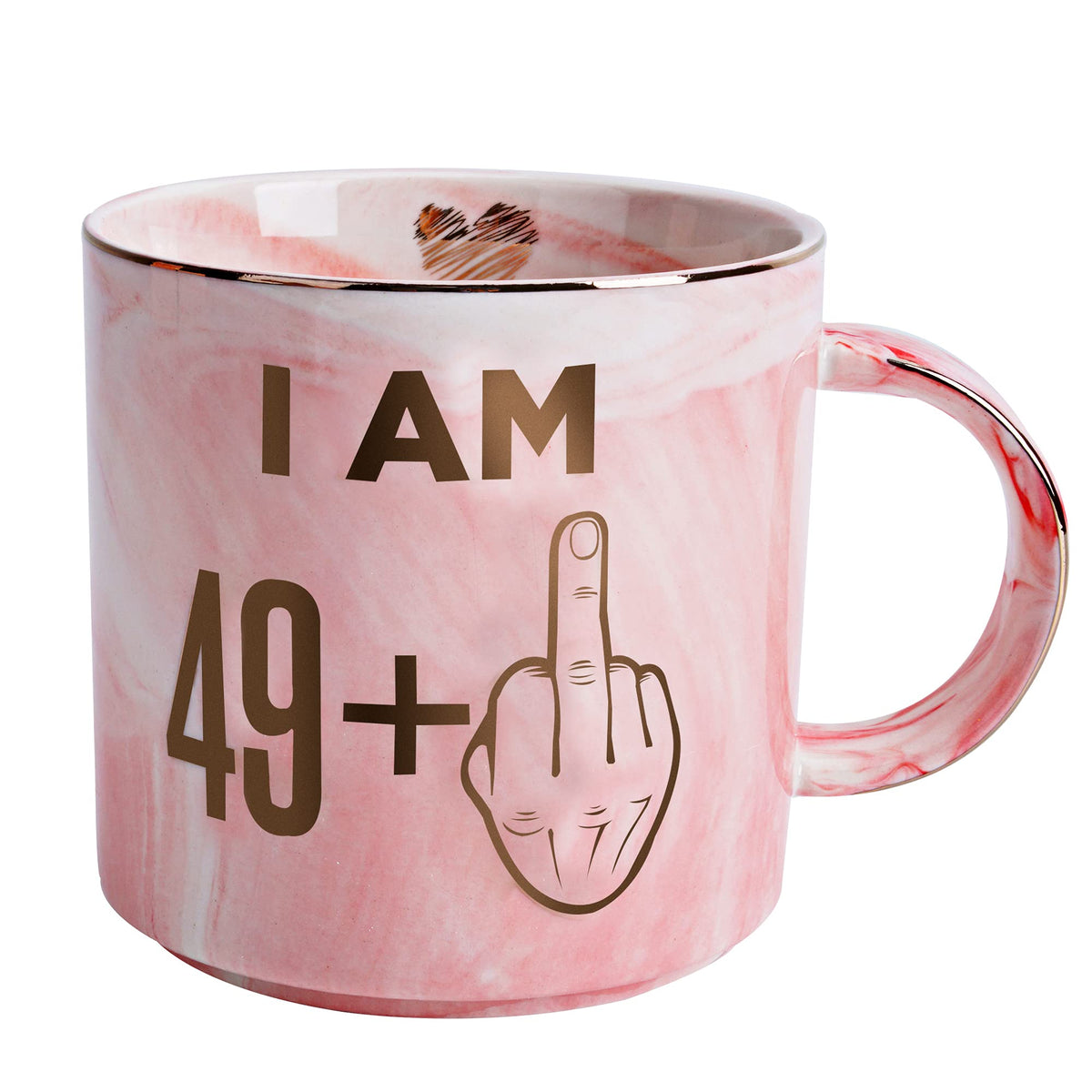 Hendson pink marble mug with ergonomic handle for comfortable daily coffee