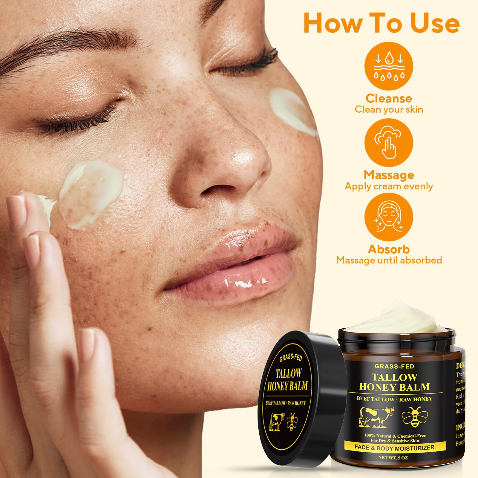 Organic honey and olive oil boost skin balance with Henjaca balm.