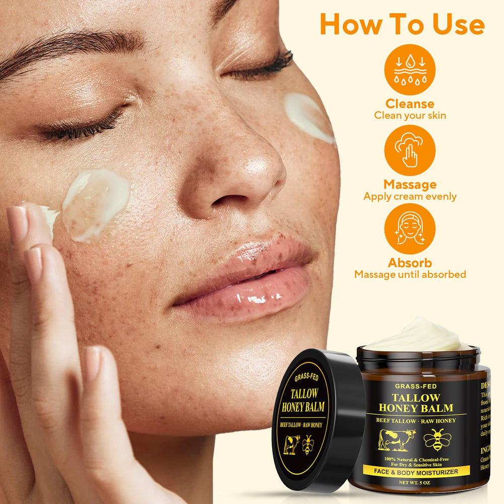 Organic honey and olive oil boost skin balance with Henjaca balm.