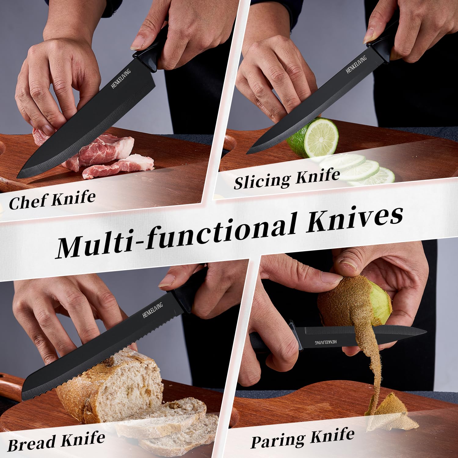 HENKELKIVING 14-piece collection includes essential knives and a sharpener for versatile prep.